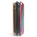 Abstract Wet Paint Red and Blue iPhone 6/6s or 6/6s Plus 2-Piece Hybrid INK-Fuzed Case
