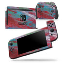 Abstract Wet Paint Red and Blue - Vinyl Skin Wrap for Nintendo Switch 2, OLED, Lite, Pro Controller, Wii & Classic Handhelds