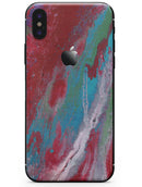 Abstract Wet Paint Red and Blue - iPhone X Skin-Kit