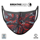 Abstract Wet Paint Red v95 - Made in USA Mouth Cover Unisex Anti-Dust Cotton Blend Reusable & Washable Face Mask with Adjustable Sizing for Adult or Child