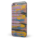 Abstract Wet Paint Retro Pink iPhone 6/6s or 6/6s Plus 2-Piece Hybrid INK-Fuzed Case