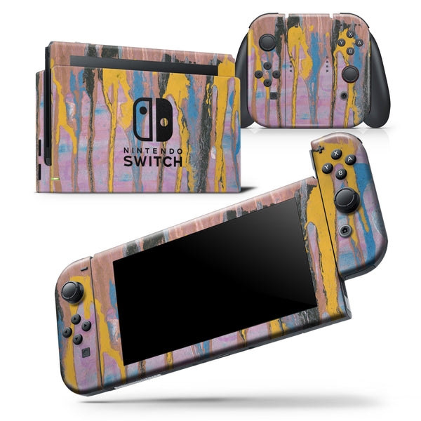 Abstract Wet Paint Retro Pink - Skin Wrap Decal for Nintendo Switch Lite Console & Dock - 3DS XL - 2DS - Pro - DSi - Wii - Joy-Con Gaming Controller