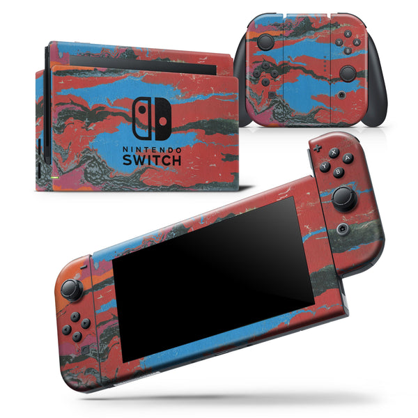 Abstract Wet Paint Retro V4 - Skin Wrap Decal for Nintendo Switch Lite Console & Dock - 3DS XL - 2DS - Pro - DSi - Wii - Joy-Con Gaming Controller