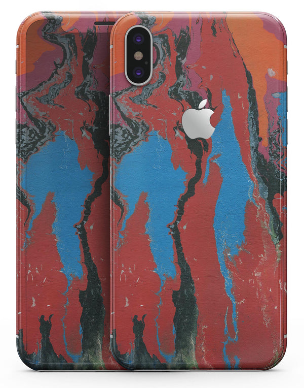Abstract Wet Paint Retro V4 - iPhone X Skin-Kit