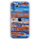 Abstract Wet Paint Rustic Blue  - Protective Skin Wrap & Decal – Compatible with iPhone SE to iPhone 17 Pro Max (All Models)