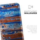 Abstract Wet Paint Rustic Blue  - Protective Skin Wrap & Decal – Compatible with iPhone SE to iPhone 17 Pro Max (All Models)