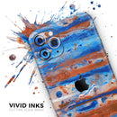 Abstract Wet Paint Rustic Blue  - Protective Skin Wrap & Decal – Compatible with iPhone SE to iPhone 17 Pro Max (All Models)