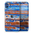 Abstract Wet Paint Rustic Blue  - Protective Skin Wrap & Decal – Compatible with iPhone SE to iPhone 17 Pro Max (All Models)