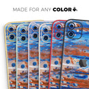 Abstract Wet Paint Rustic Blue  - Protective Skin Wrap & Decal – Compatible with iPhone SE to iPhone 17 Pro Max (All Models)