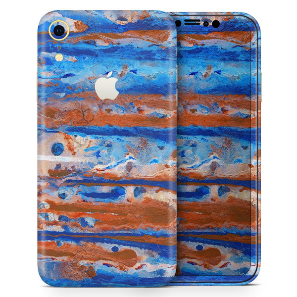 Abstract Wet Paint Rustic Blue - Skin-Kit for the Apple iPhone XR, XS MAX, XS/X, 8/8+, 7/7+, 5/5S/SE (All iPhones Available)