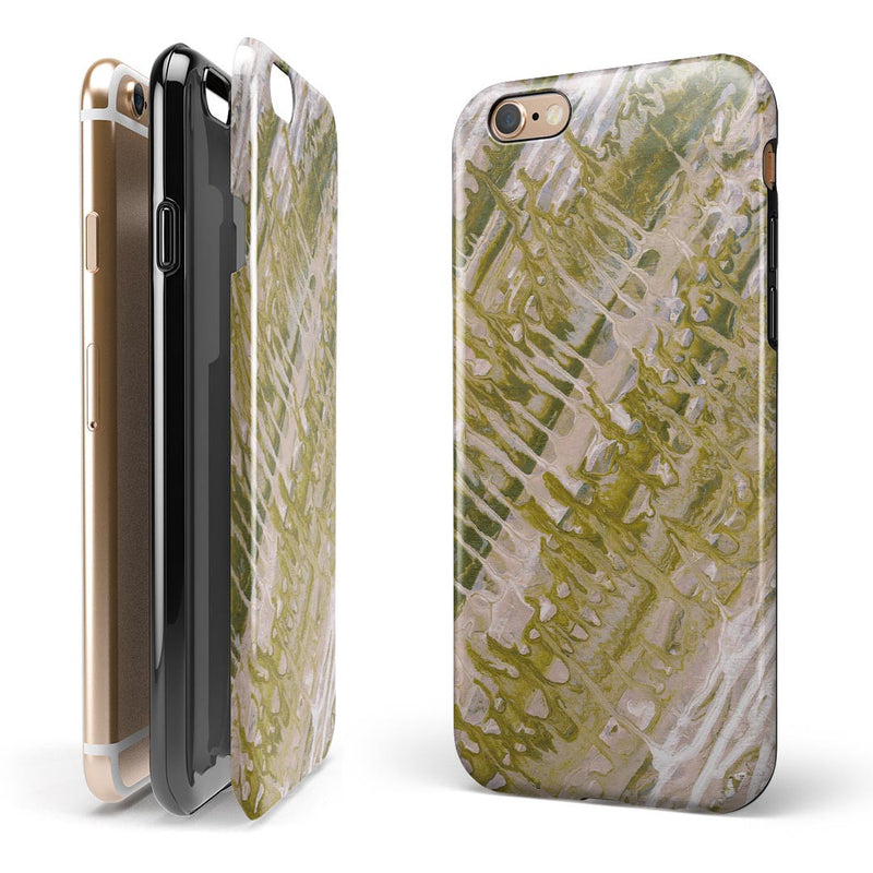 Abstract Wet Paint Subtle Pink Gold iPhone 6/6s or 6/6s Plus 2-Piece Hybrid INK-Fuzed Case