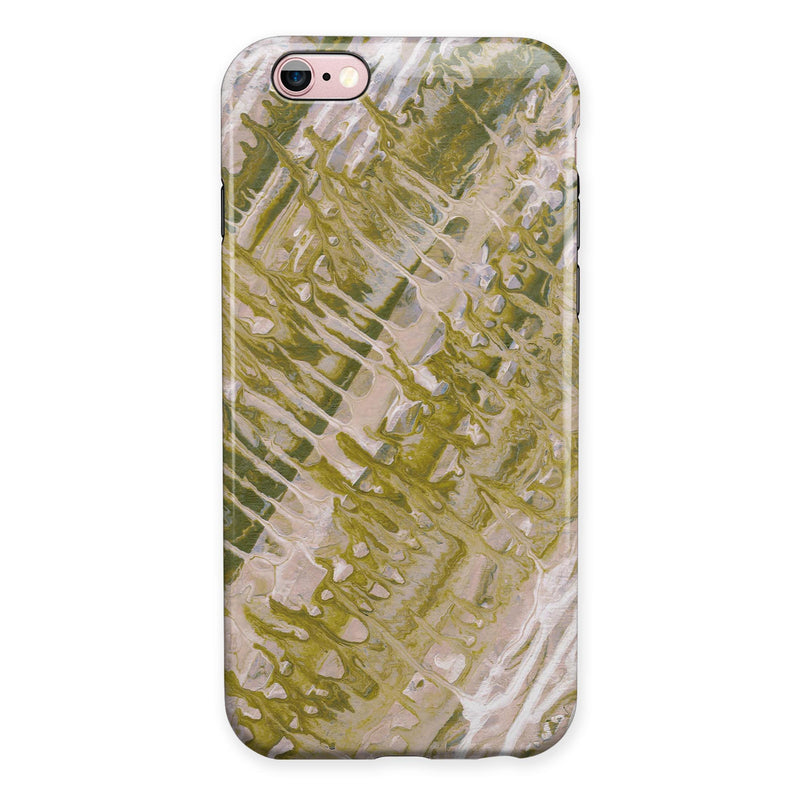 Abstract Wet Paint Subtle Pink Gold iPhone 6/6s or 6/6s Plus 2-Piece Hybrid INK-Fuzed Case