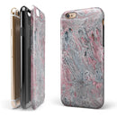 Abstract Wet Paint Subtle Pink and Gray iPhone 6/6s or 6/6s Plus 2-Piece Hybrid INK-Fuzed Case