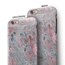Abstract Wet Paint Subtle Pink and Gray iPhone 6/6s or 6/6s Plus 2-Piece Hybrid INK-Fuzed Case