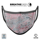 Abstract Wet Paint Subtle Pink and Gray - Made in USA Mouth Cover Unisex Anti-Dust Cotton Blend Reusable & Washable Face Mask with Adjustable Sizing for Adult or Child