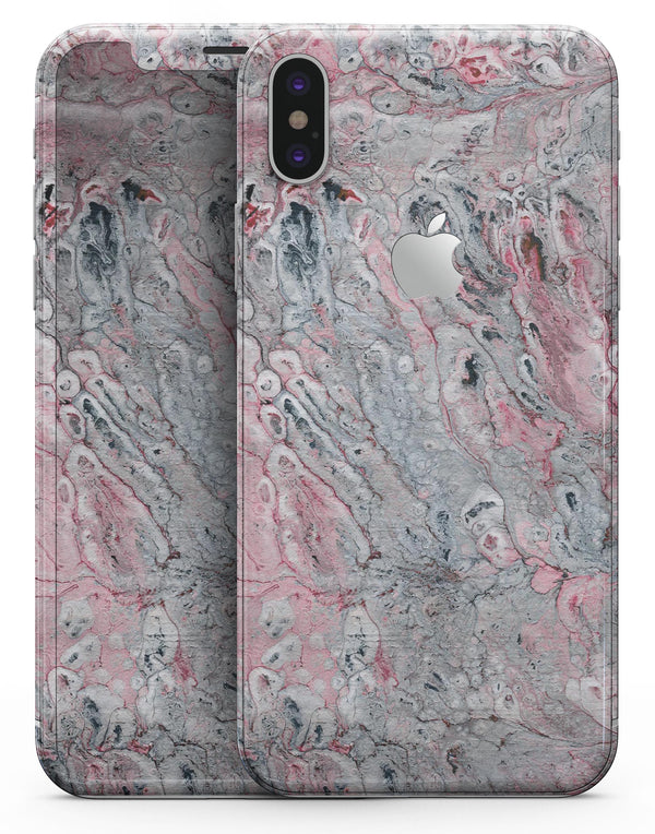 Abstract Wet Paint Subtle Pink and Gray - iPhone X Skin-Kit