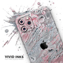 Abstract Wet Paint Subtle Pink and Gray  - Protective Skin Wrap & Decal – Compatible with iPhone SE to iPhone 17 Pro Max (All Models)