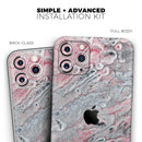 Abstract Wet Paint Subtle Pink and Gray  - Protective Skin Wrap & Decal – Compatible with iPhone SE to iPhone 17 Pro Max (All Models)