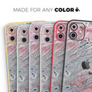Abstract Wet Paint Subtle Pink and Gray  - Protective Skin Wrap & Decal – Compatible with iPhone SE to iPhone 17 Pro Max (All Models)