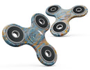 Abstract Wet Paint Teal and Gold Full-Body Fidget Spinner Skin-Kit