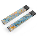 Abstract Wet Paint Teal and Gold - Premium Decal Protective Skin-Wrap Sticker compatible with the Juul Labs vaping device