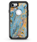 Abstract Wet Paint Teal and Gold - iPhone 7 or 8 OtterBox Case & Skin Kits