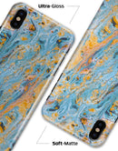 Abstract Wet Paint Teal and Gold - iPhone X Clipit Case