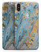 Abstract Wet Paint Teal and Gold - iPhone X Skin-Kit