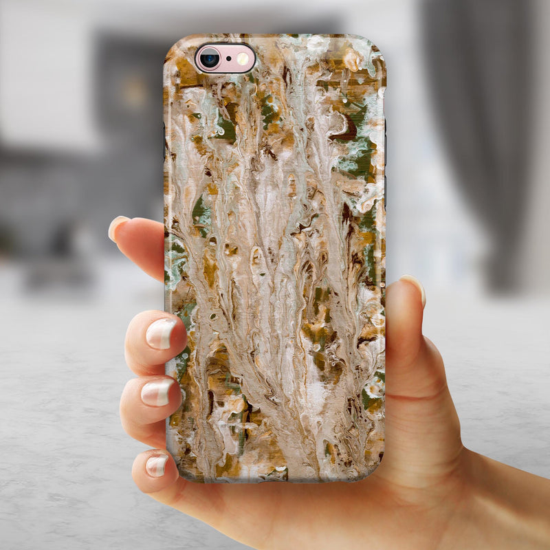 Abstract Wet Paint Vintage iPhone 6/6s or 6/6s Plus 2-Piece Hybrid INK-Fuzed Case