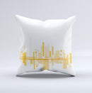 Abstract Yellow Skyline View ink-Fuzed Decorative Throw Pillow