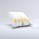 Abstract Yellow Skyline View ink-Fuzed Decorative Throw Pillow