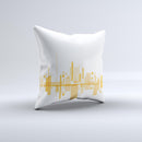 Abstract Yellow Skyline View ink-Fuzed Decorative Throw Pillow