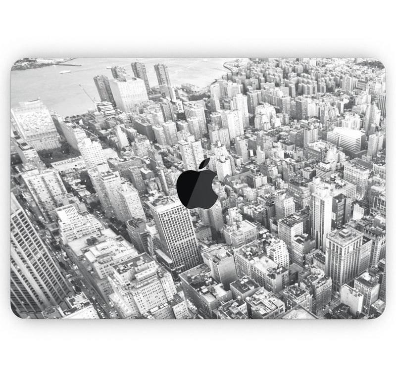 Aerial CityScape Black and White - Skin Decal Wrap Kit Compatible with the Apple MacBook Pro, Pro with Touch Bar or Air (11", 12", 13", 15" & 16" - All Versions Available)