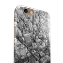 Aerial CityScape Black and White iPhone 6/6s or 6/6s Plus 2-Piece Hybrid INK-Fuzed Case