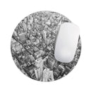 Aerial CityScape Black and White// WaterProof Rubber Foam Backed Anti-Slip Mouse Pad for Home Work Office or Gaming Computer Desk