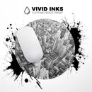 Aerial CityScape Black and White// WaterProof Rubber Foam Backed Anti-Slip Mouse Pad for Home Work Office or Gaming Computer Desk