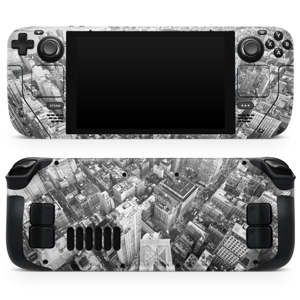Aerial CityScape Black and White // Full Body Skin Decal Wrap Kit for the Steam Deck handheld gaming computer
