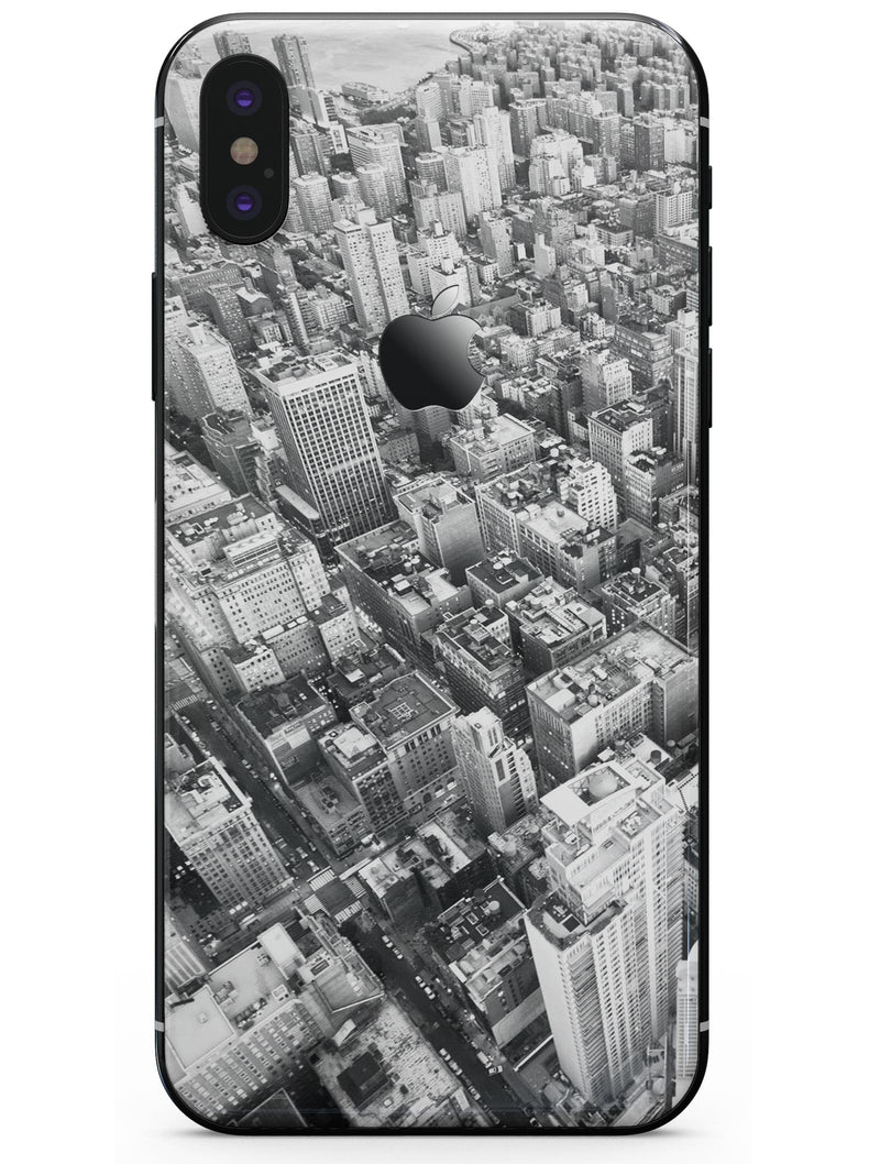 Aerial CityScape Black and White - iPhone X Skin-Kit