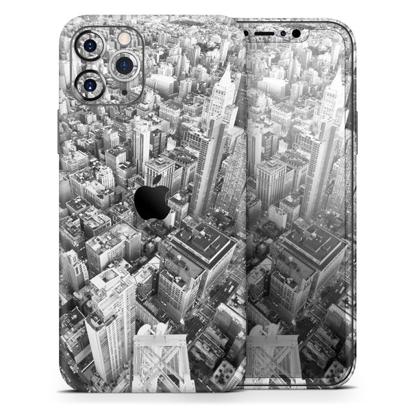 Aerial CityScape Black and White  - Protective Skin Wrap & Decal – Compatible with iPhone SE to iPhone 17 Pro Max (All Models)