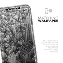 Aerial CityScape Black and White  - Protective Skin Wrap & Decal – Compatible with iPhone SE to iPhone 17 Pro Max (All Models)