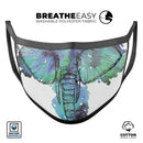 African Sketch Elephant - Made in USA Mouth Cover Unisex Anti-Dust Cotton Blend Reusable & Washable Face Mask with Adjustable Sizing for Adult or Child