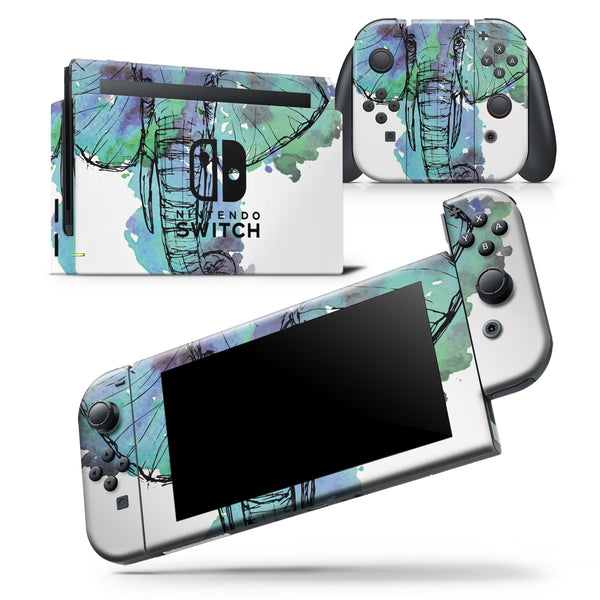 African Sketch Elephant - Skin Wrap Decal for Nintendo Switch Lite Console & Dock - 3DS XL - 2DS - Pro - DSi - Wii - Joy-Con Gaming Controller