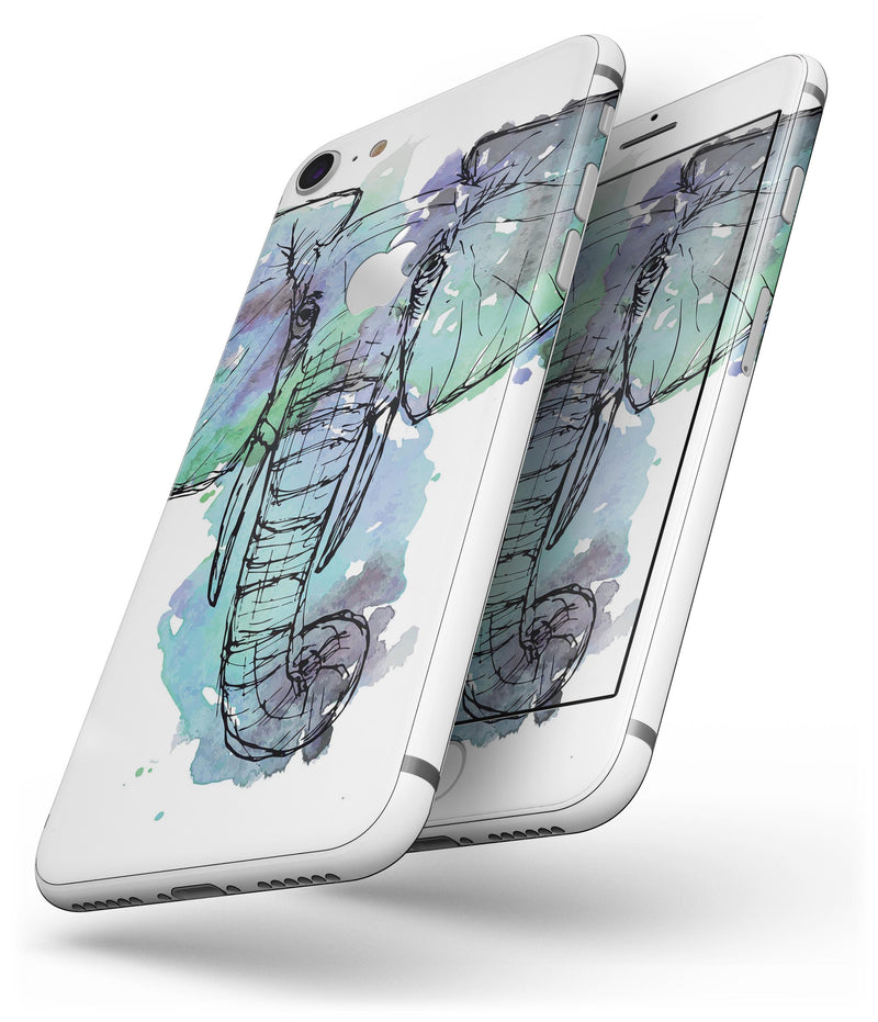 African Sketch Elephant - Skin-kit for the iPhone 8 or 8 Plus