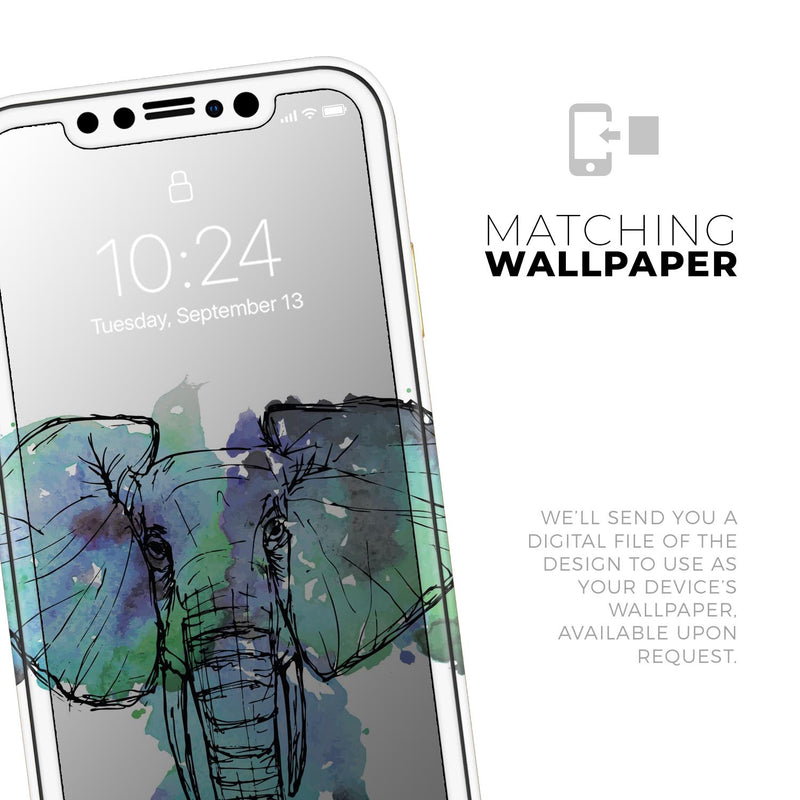 African Sketch Elephant - Skin-Kit for the Apple iPhone XR, XS MAX, XS/X, 8/8+, 7/7+, 5/5S/SE (All iPhones Available)