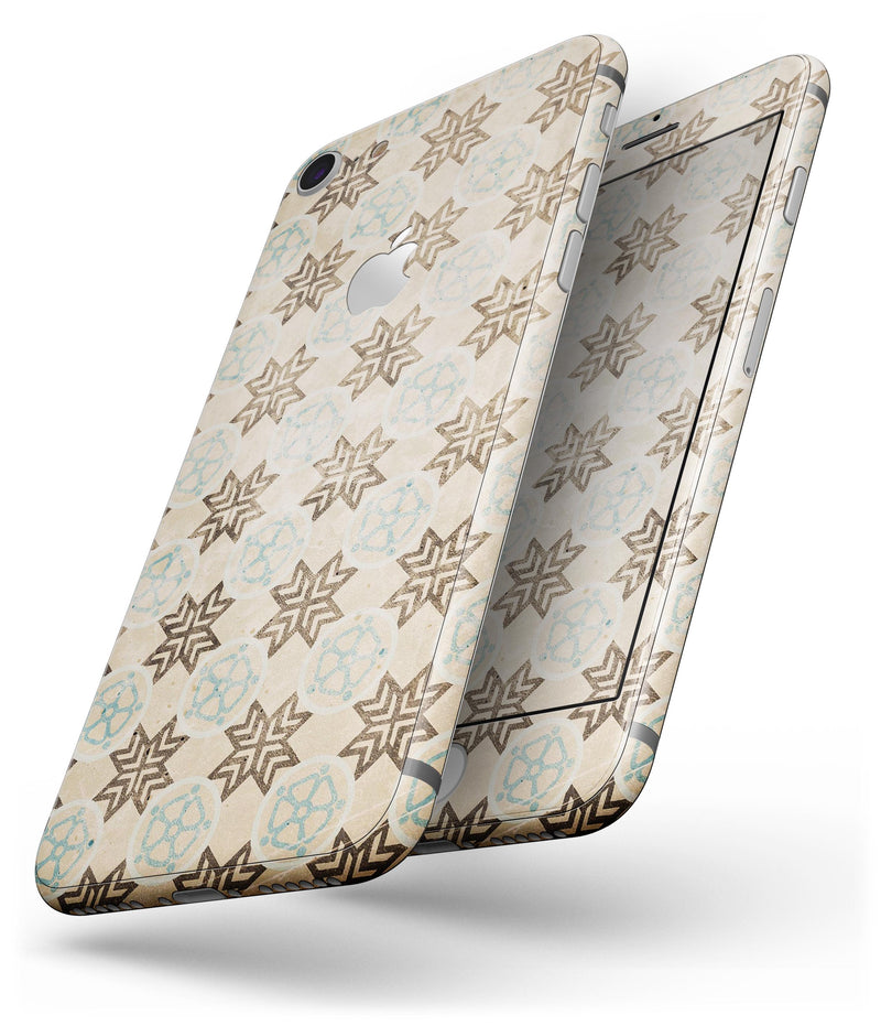 Aged Aqua Polygon Pattern - Skin-kit for the iPhone 8 or 8 Plus