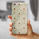 Aged Aqua SemiCircles with Polka Dots iPhone 6/6s or 6/6s Plus 2-Piece Hybrid INK-Fuzed Case