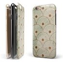 Aged Aqua SemiCircles with Polka Dots iPhone 6/6s or 6/6s Plus 2-Piece Hybrid INK-Fuzed Case