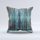 Aged Blue Victorian Striped Wall ink-Fuzed Decorative Throw Pillow