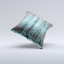 Aged Blue Victorian Striped Wall ink-Fuzed Decorative Throw Pillow