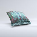 Aged Blue Victorian Striped Wall ink-Fuzed Decorative Throw Pillow